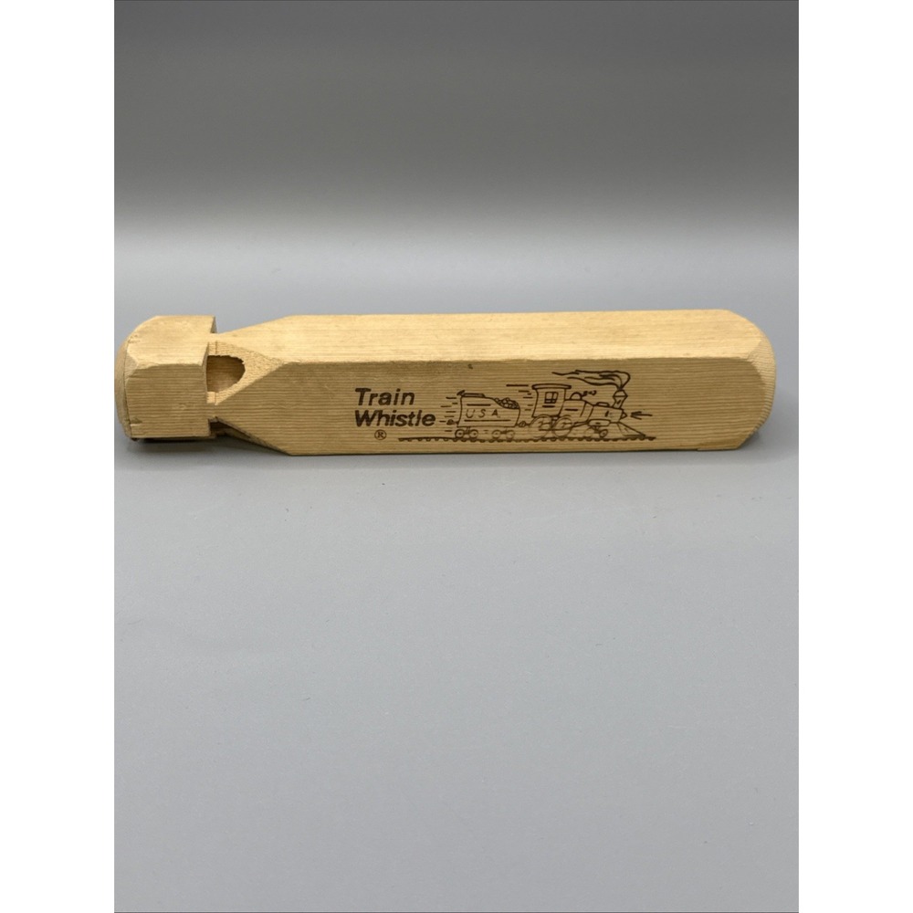 WOODEN TOY TRAIN WHISTLES LOCOMOTIVE RAILROAD CHOO CHOO WOOD WHISTLE